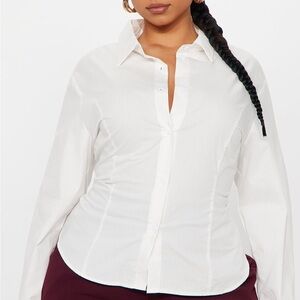Lace Up Poplin Shirt
